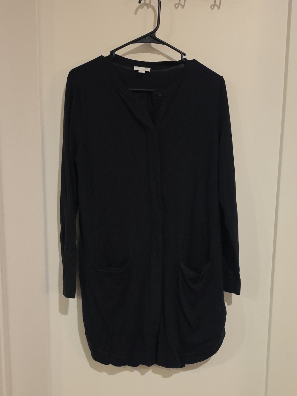 J. Jill Black Longline Open-Front Cardigan